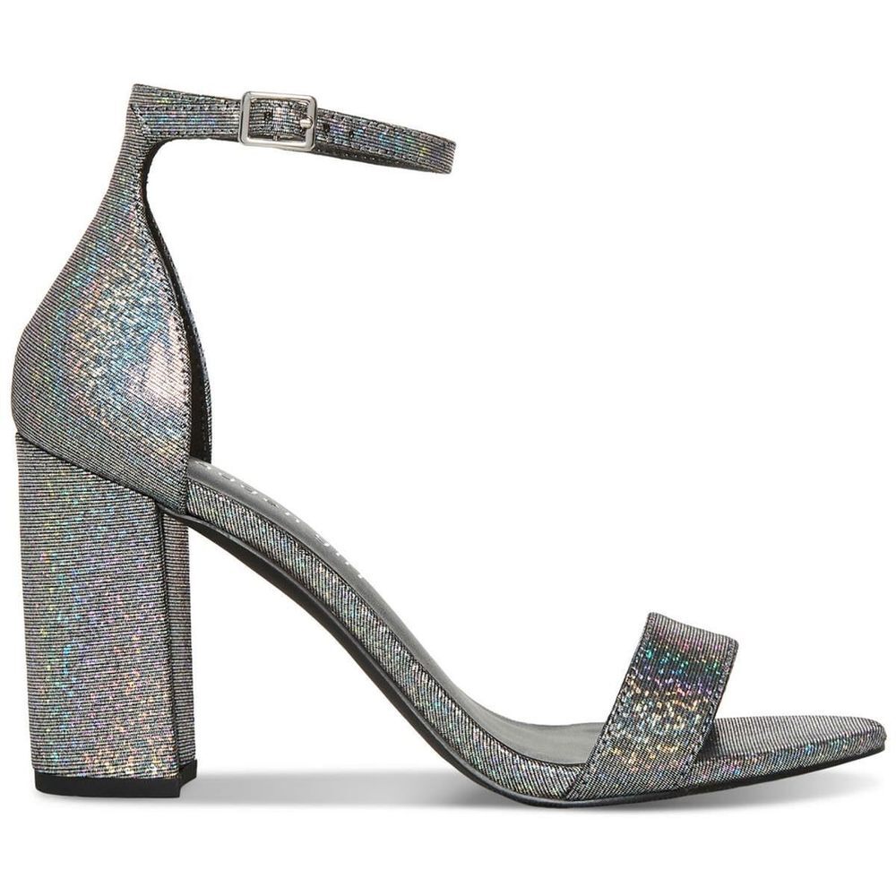 Madden Girl Womens Beella Iridescent Chunky Dress Sandals Black 10 Medium (B,M) - Picture 2 of 3